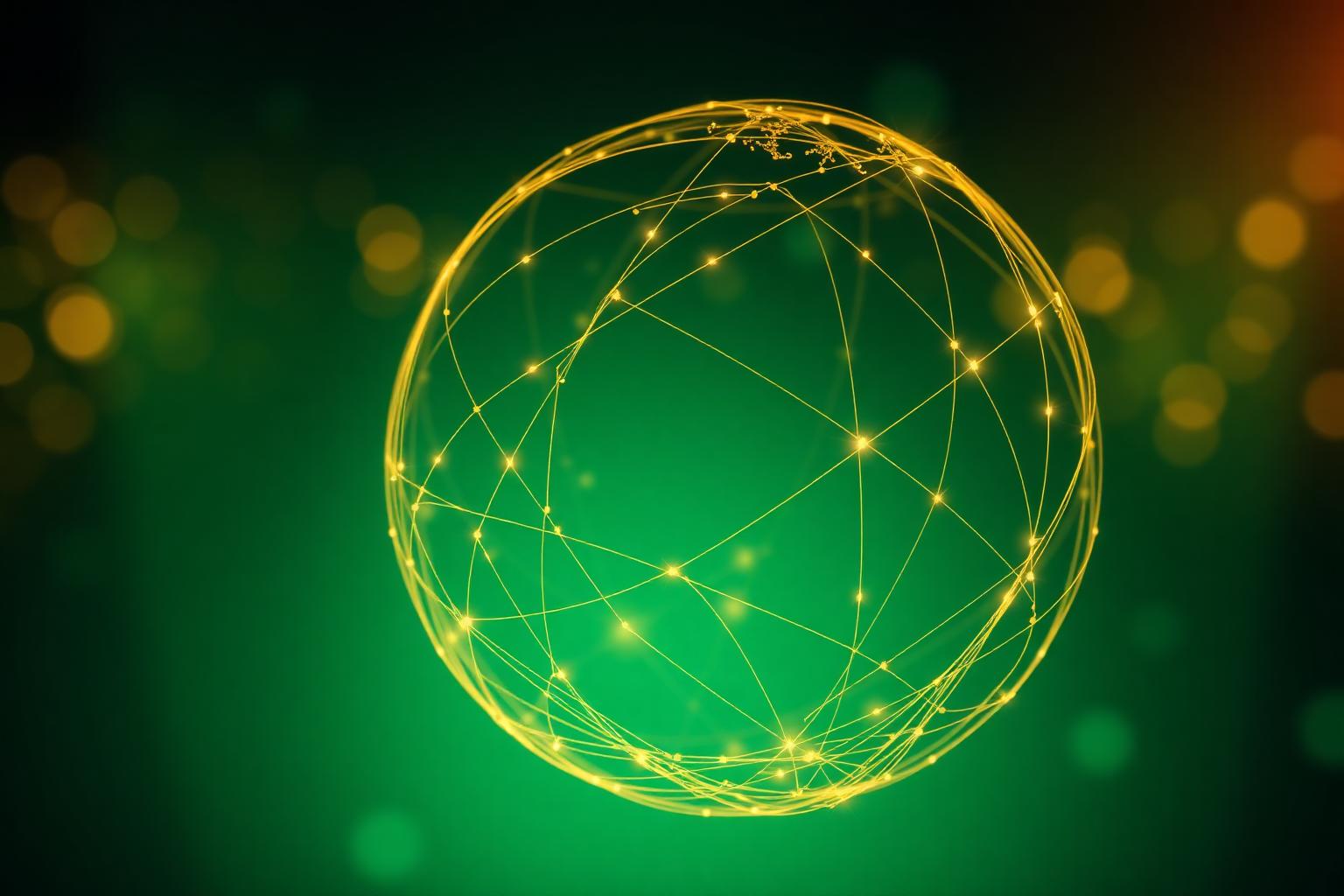 Golden global network illustration